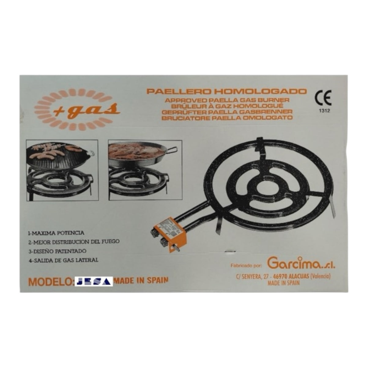 Paellero de gas plano 3 aros (Ø 40 - 50)