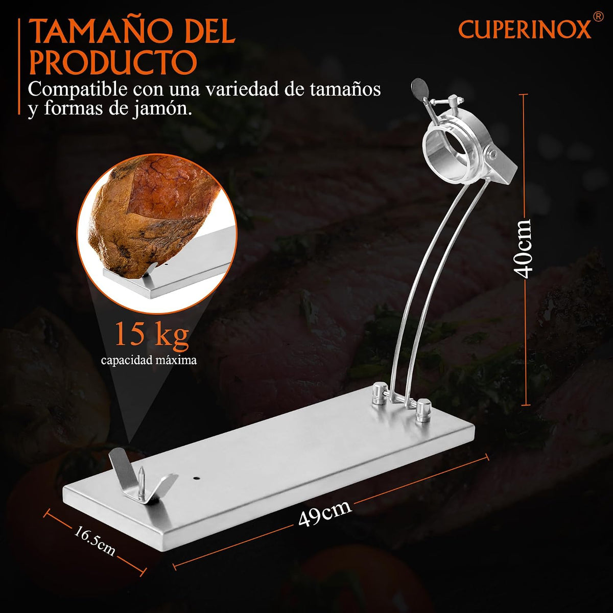 Lote Jamonero Acero Inox. y Cuchillos