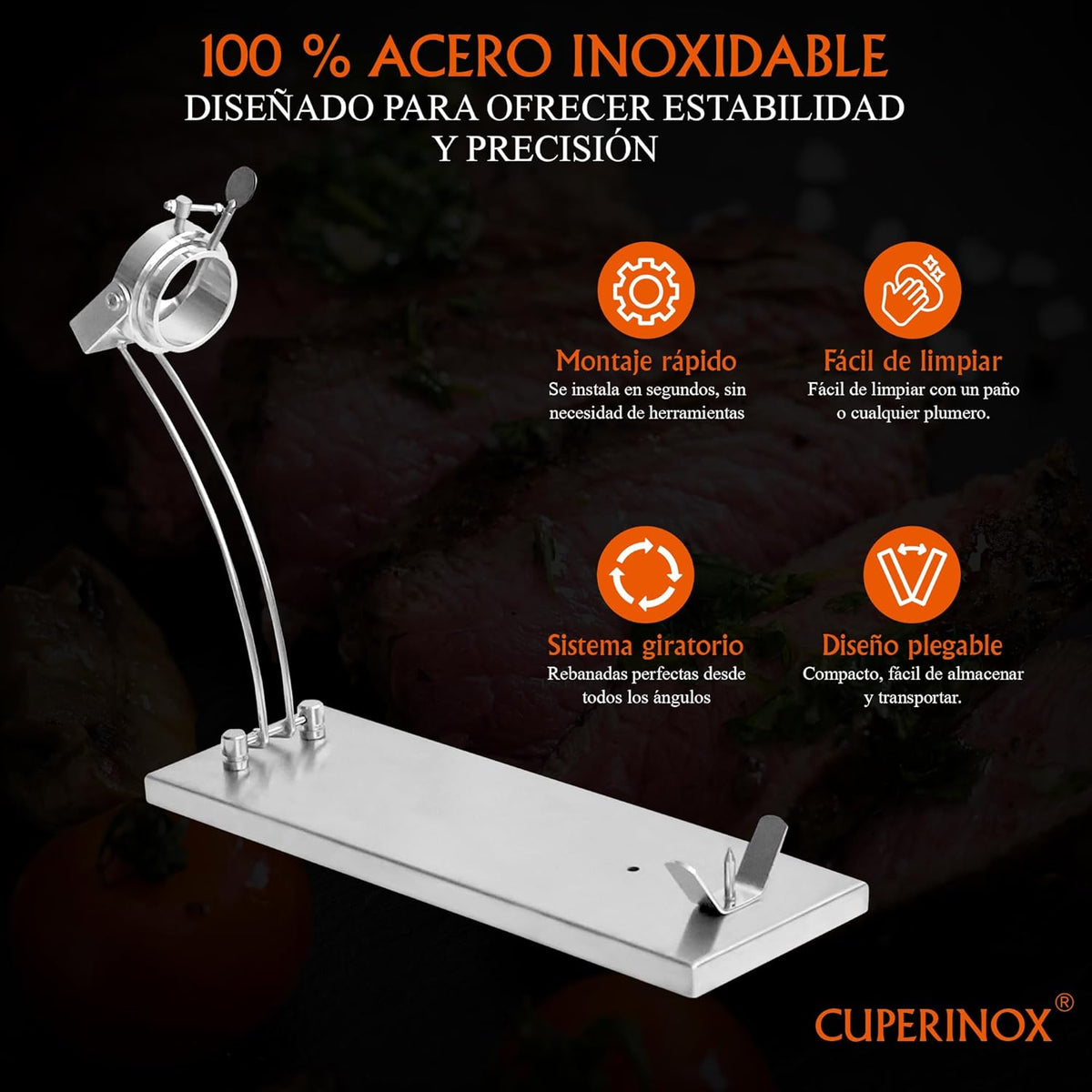 Lote Jamonero Acero Inox. y Cuchillos